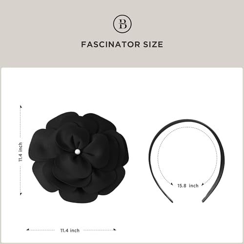 BABEYOND Fascinators Hats for Women Layered Flower Tea Party Derby Hats - color: Black