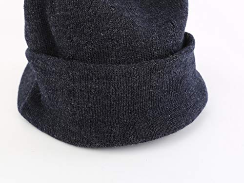 Home Prefer Men's Winter Beanie Hat with Brim Warm Double Knit Cuff Beanie Cap Watch Radar Hat - color: Grey