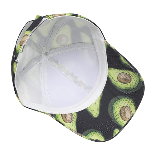 ZLYC Women Fashion Floral Print Baseball Cap Hawaiian Snapback Dad Hat - color: Avocado Black, size: One Size