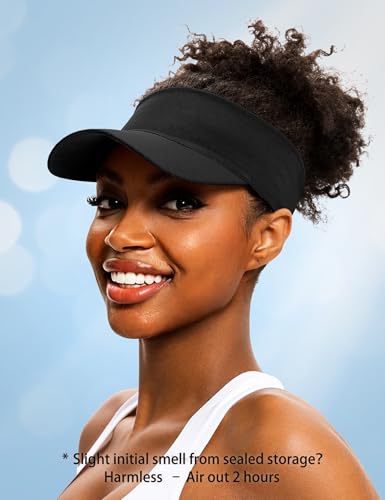 ROYBENS Cooling Visor Hat Women Men, Elastic Headband Sun Visor Golf Cap - color: Black