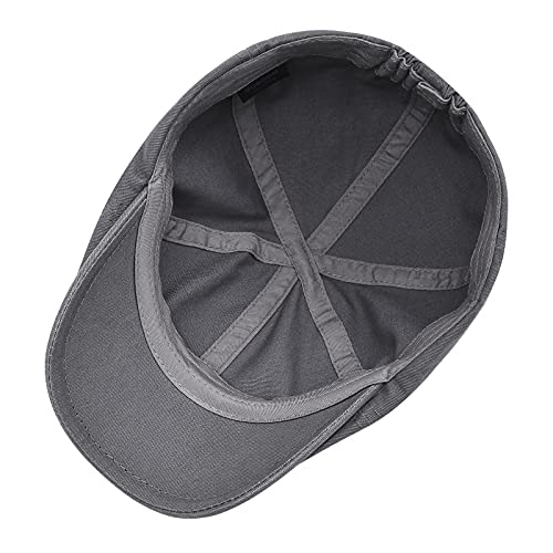 VOBOOM Cotton Flat Cabbie Hat Gatsby Ivy Irish Hunting Newsboy Cap - color: Dark Grey
