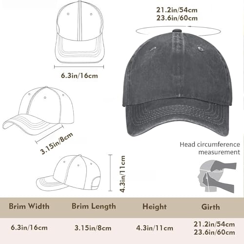 5 PCS Baseball Cap Washed Cotton Unstructured Vintage Hat for Men Women