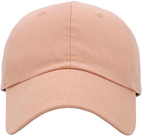 KBETHOS Classic Unisex Cotton Adjustable Low Crown Baseball Cap – Plain Dad Hat - color: Peach (1 Pack)