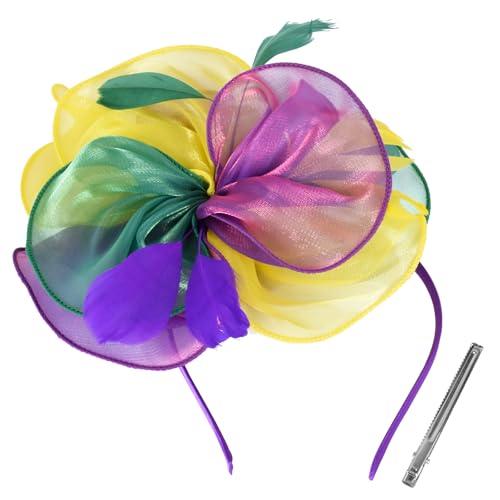 2025 Derby Hair Clip for Women Fascinators Hats for Women Outfits Tea Party Wedding Fascinator Headband - color: Lime Green