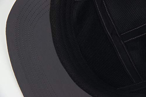 5 Panel Baseball Cap Camp Cap Taslon Short Brim Cap Quick Dry Hat Flat Bill Big Size Large Caps Oversize Running Hat - color: Dk Grey, size: 7 1/2