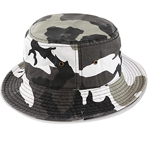 Cotton Bucket Hat Packable Sun Hat – Unisex Summer Travel Beach Fisherman Hat for Men Women Outdoor Fishing Hiking - color: City Camouflage, size: Small-Medium