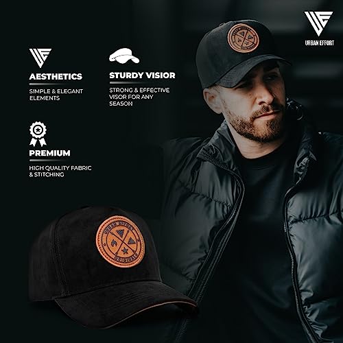 Urban Effort Trucker Hat for Men & Women, Mesh Back Baseball Cap, 5 Panel - color: Black, style: Classic Snapback