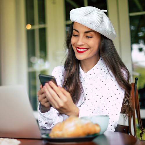 Lanzom Classic Knitted Berets for Women Stylish French Beret Hats for Women Girls Lady Beret Hat - color: Black