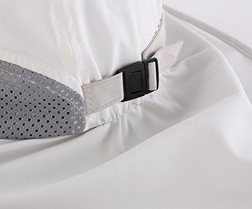 Connectyle Kids Sun Hat Adjustable Fishing Hat for Boys Grils Breathable UPF 50+ Protection Outdoor Beach Hat with Neck Flap - color: White