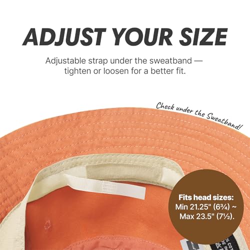 Hot Summer Bucket Hat - Trendy Cotton Sun Hat for Beach, Golf, Fishing - color: Peach