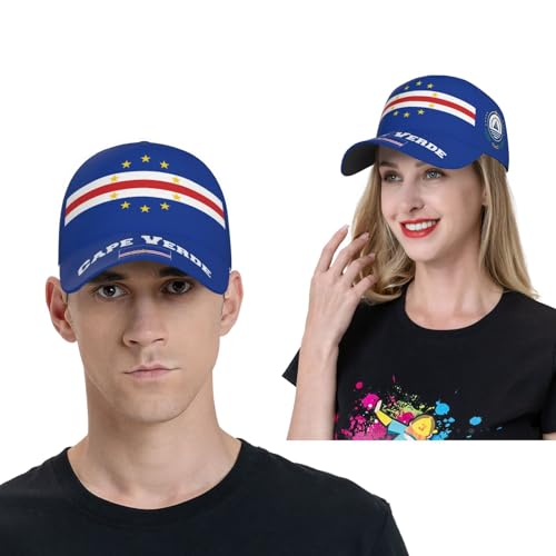 National Flags Baseball Cap for Men Women, Adjustable Trucker Hat Sun Visor Caps, Outdoor Dad Cap Patriotic Hat - color: Cape Verde Flag