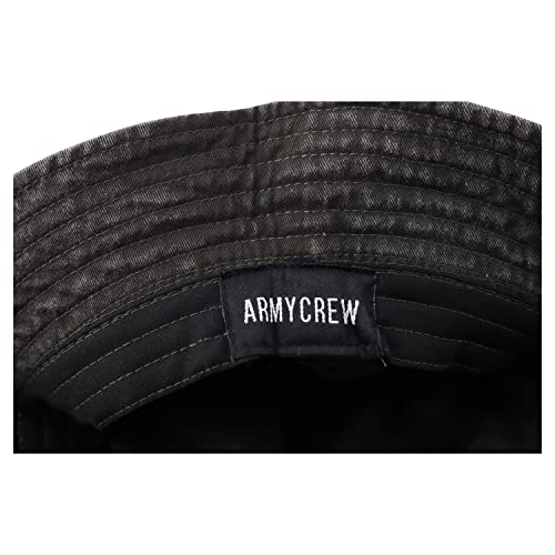 Armycrew XXL Oversize Pigment Dyed Washed Bucket Hat Fits Upto 3XL - color: Black, size: XX-Large-3X-Large