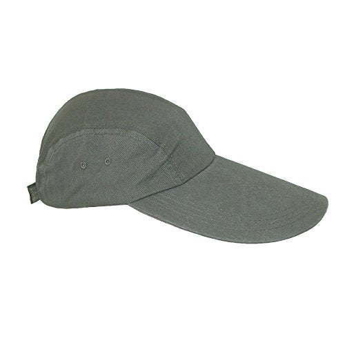 CTM Cotton Long 5 Inch Bill Visor Baseball Cap - color: Olive Green