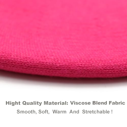 Wheebo Reversible Solid Color French Beret Hat for Women and Girls - color: Hot Pink