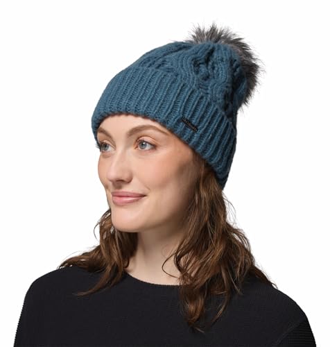 Columbia Women's Boundless Days Cable Knit Pom Beanie - color: Everblue