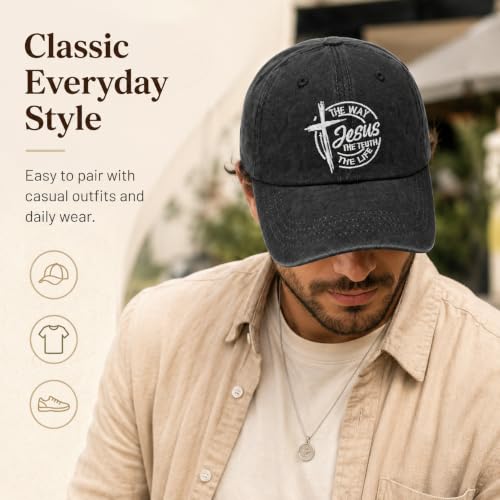 Man of God Husband Dad Embroidered Hat Camping Caps for Women - color: The Way the Truths the Lifes 30