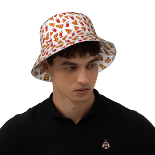 Funny Bucket Hat Packable Reversible Bucket Hats for Women Men - color: Food