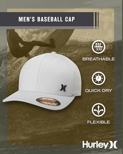 Hurley Mens Curved Brim Flexfit Baseball Cap - color: Cool Grey, size: Small-Medium