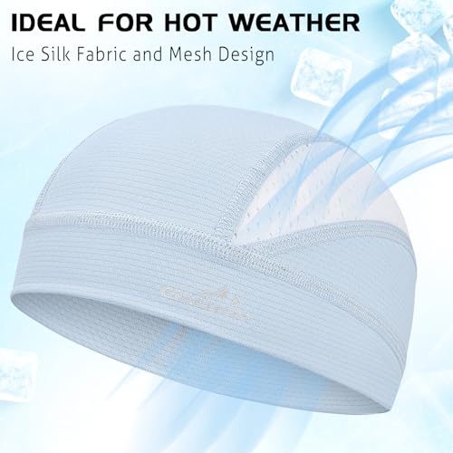 GXCROR Cooling Skull Cap for Men Women Sweat-Wicking Breathable Mesh Liner for Helmets, Summer Cycling Motorcycle - color: Blue, size: Medium