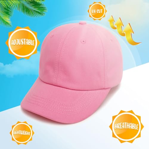 BAVST Boy Baseball Cap for Baby Toddler Girls Summer Cap Sun Protection Dinosaur Kids Trucker Hats for 1-3Years Old - color: Z-light Pink+dark Pink