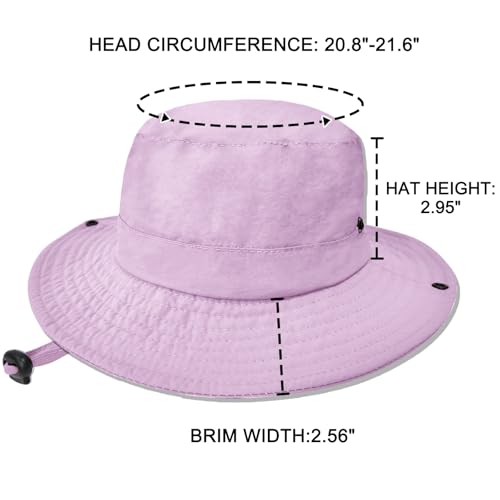 ZOORON Kids Sun Hat UPF 50+ Quick Dry Bucket Safari Hat for Girls and Boys - color: Purple