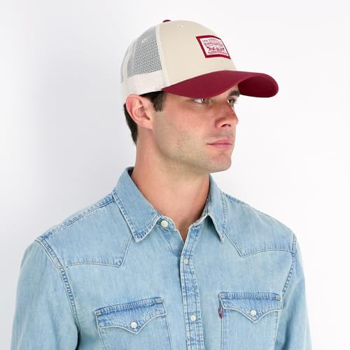 Levi's Men's Classic Style Logo Trucker Hat - Adjustable Lightweight - color: Red