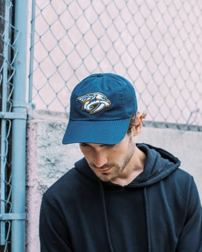 AMERICAN NEEDLE Unisex Officially Licensed NHL National Hockey League Adjustable Buckle Strap Baseball Hat - color: Blue,navy (Nashville Predators)