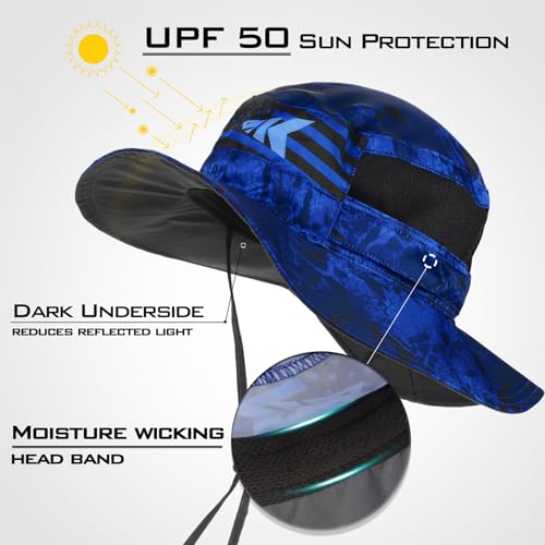 KastKing Sol Armis UPF 50 Boonie Hat for Sun Protection,Men Women - color: Blue Patriot