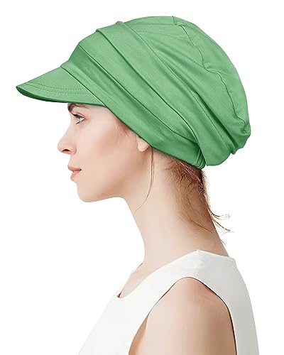 Alnorm Super Soft Breathable Viscose Slouch Hat Oversized Baseball Cap for Women - color: Avocado Green