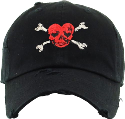 KBETHOS Daddy Dad Hat Pineapple Vacation Baseball Cap Vintage Distressed Classic Polo Style Adjustable - color: Black Skull Vintage