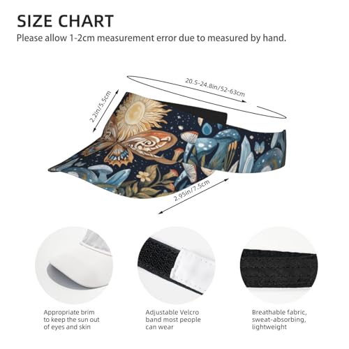 USA Visor Hat Sun Adjustable Sports Beach Cap Men Women Adults - color: Boho Sun-moon