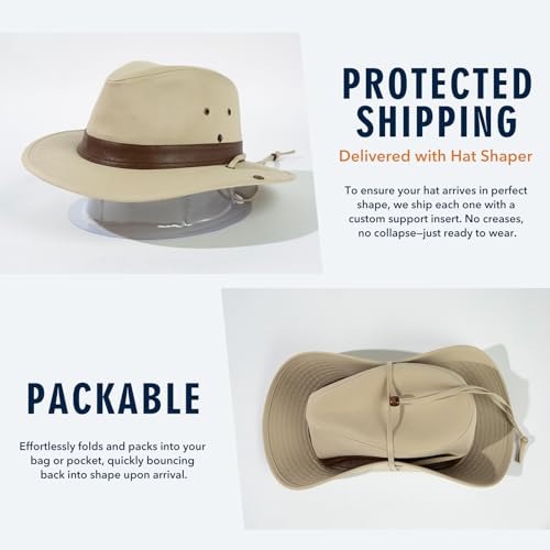 TOP-EX Aussie Safari Sun Hat for Men & Women, UPF 50+ Wide Brim, M-XXL Fit - color: Beige-white, size: X-Large