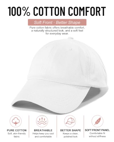 Lvaiz Womens Satin Lined Baseball Cap Washed Cotton Adjustable Dad Hat - color: White
