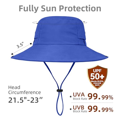 ZOORON Sun Hats for Women Men Fishing Hat UPF 50+ Wide Brim Bucket Hat - color: 1pack-royalblue