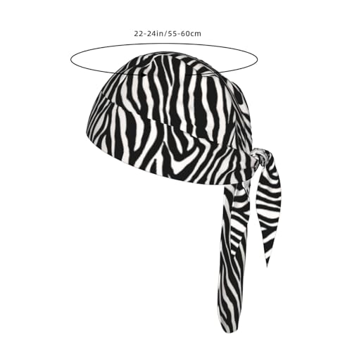 Adjustable Cycling Cap, Quick Dry Sports Bandana Skull Cap Helmet Liner - color: Zebra Stripes