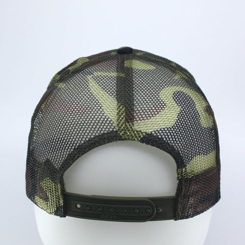High Crown Foam Mesh Camouflage Tri-Color Oak Leaves Trucker Hat Baseball Cap - color: Camo/Camo/Camo