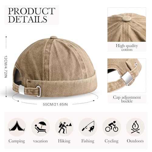 SATINIOR 2 Pcs Brimless Hats, Adjustable No Brim Hat - color: Multicolor, size: Medium