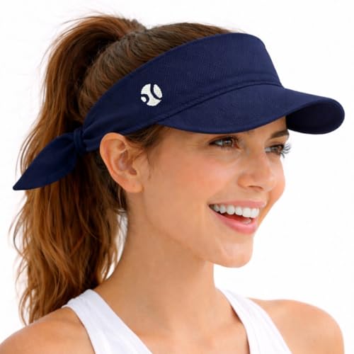 Women’s Adjustable Sports Visor – UV Protection, Lightweight for Golf, Tennis & Running, One Size, Standard - color: Azul Marino 2, size: One Size