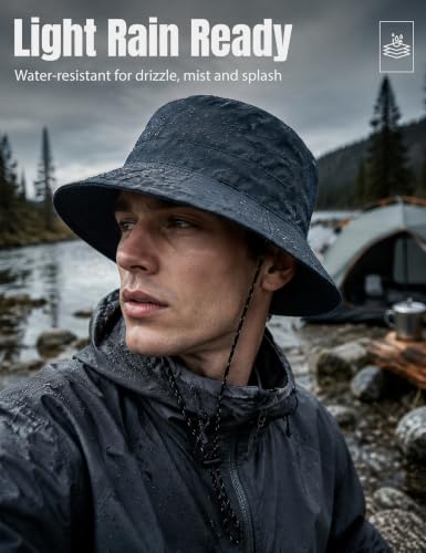 Durio Bucket Hat for Men Women, Waterproof Rain Sun Hat for Outdoor Travel - color: Navy Blue