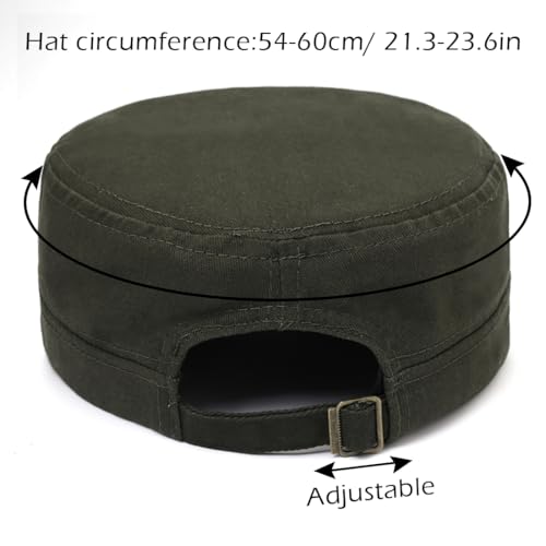 Unisex Army Cadet Cap Military Flat Top Basic Baseball Caps - color: Army Green