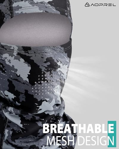 AOPREL Balaclava Ski Mask for Men Winter Face Mask Breathable & Thermal Winter Balaclava Women for Cold Weather Outdoor - color: Woodland Camo