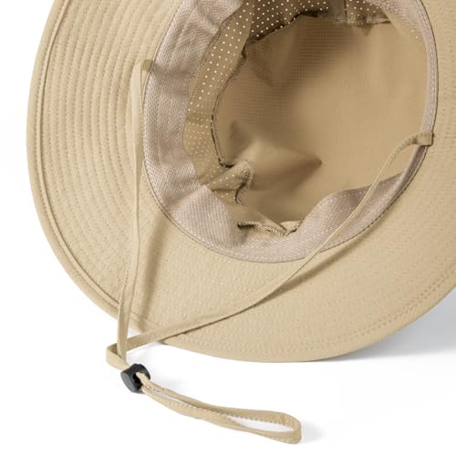 VOBOOM Unisex Wide Brim UV Protection Fishing Sun Hat - color: Khaki