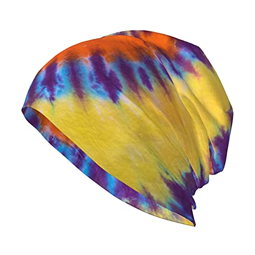 Gamepad Print Slouchy Beanie Skull Caps Chemo Hats Baggy Headwear for Men Women Jogging Cycling - color: Tie Dye