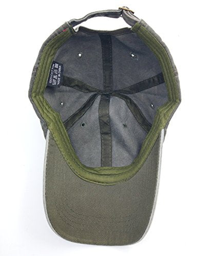 Glamorstar Classic Unisex Baseball Cap Adjustable Washed Dyed Cotton Ball Hat - color: Army Green