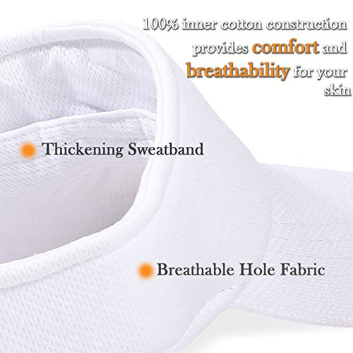 Sun Visor Hat Adjustable Outdoor Sports Cap for Men Women Adults - color: #2 White-orange