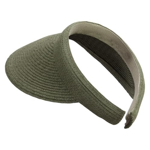 Womens Clip On Toyo Braid Visor - color: Cactus