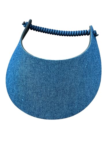 Pickleball - Fashion Fabric Foam Sun Visor for Women - The Sporty Look - Adjustable to Any Size Head - No Pressure & No Headache! | Denim Blue