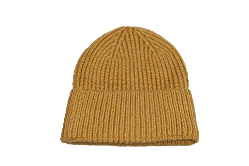 Seamless Beanie Cap, Acrylic Unisex Winter Beanie - color: Mustard