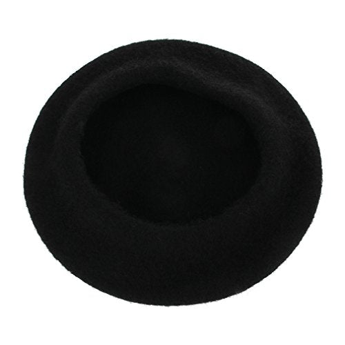 Kids Girls French Beret Hat Artist Hat Solid Warm Beanie Cap Winter Autumn - color: Black