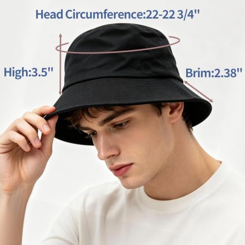 PFFY Reversible Bucket Hat for Women Men Cotton Sun Beach Fishing Cap - color: Dot/ Blue(reversible)